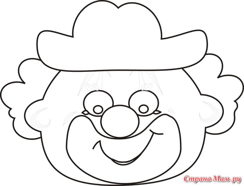 Лицо клоуна раскраска