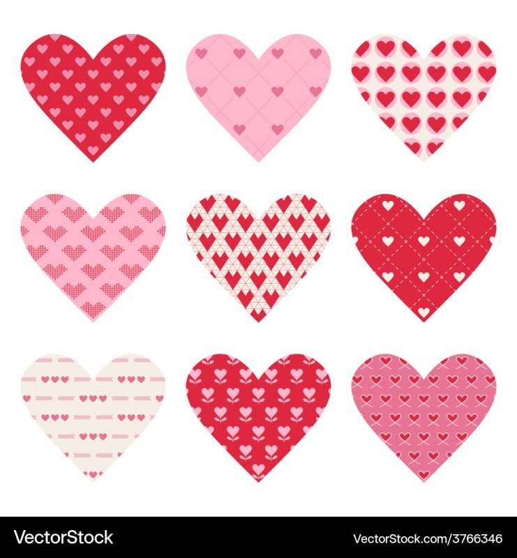 Много сердечек для вырезания