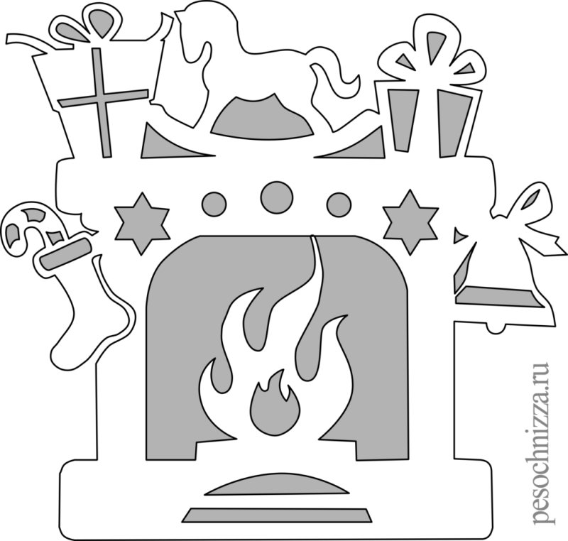 Новогодние вырезалки на окна трафареты