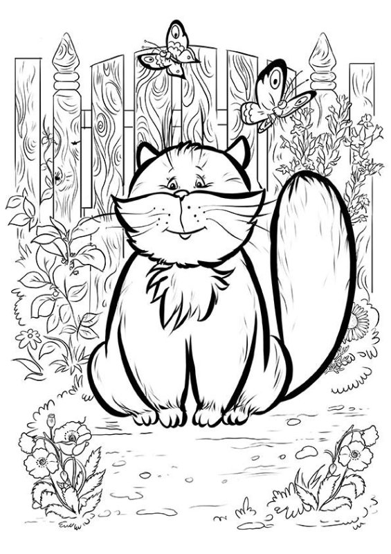 Кот Баюн раскраска