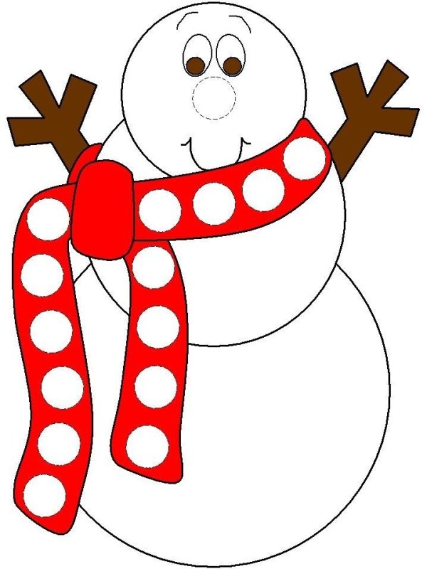 Пластилиновые заплатки Снеговик