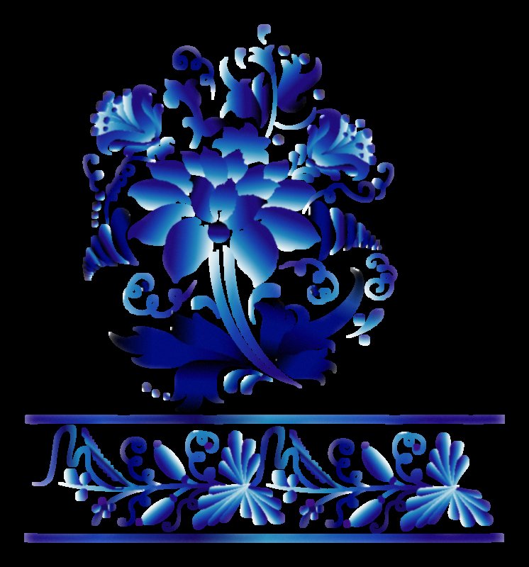 Гжель растительный орнамент