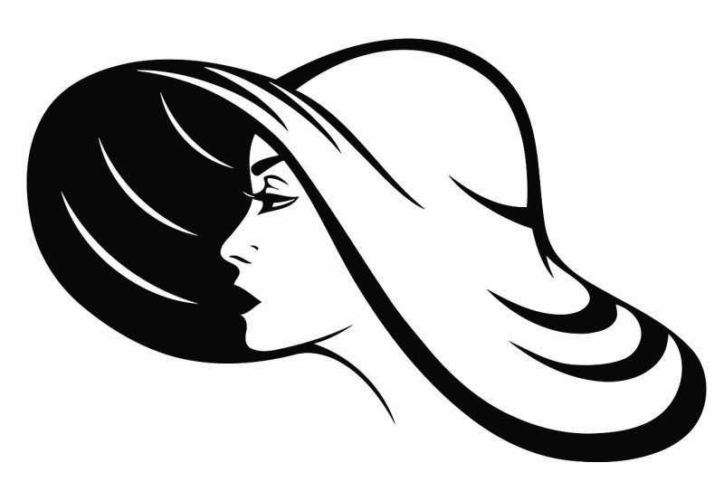 Дама в шляпе силуэт