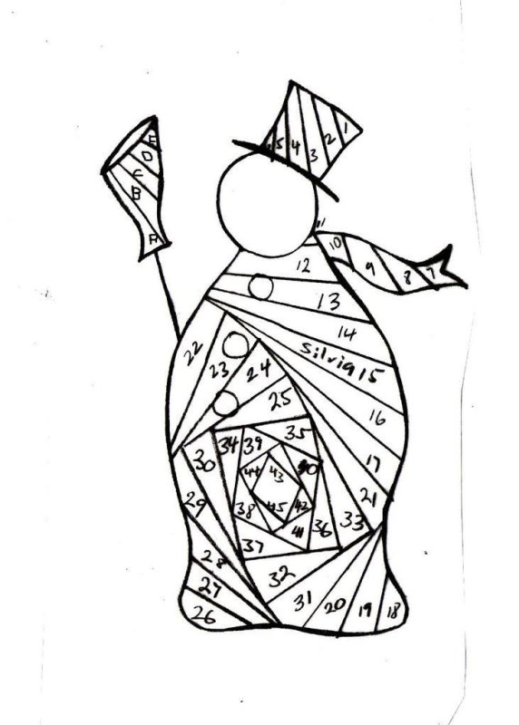 Снеговик в технике Айрис фолдинг