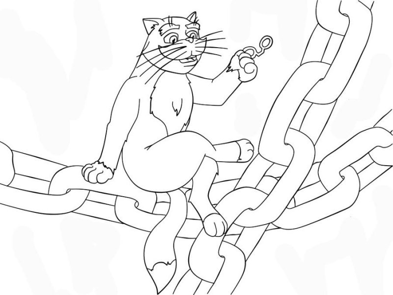 Кот ученый раскраска