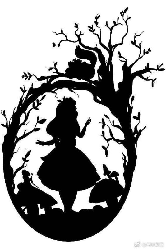 Алиса в стране чудес силует