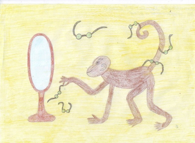 Рисунок к басне Крылова мартышка и очки