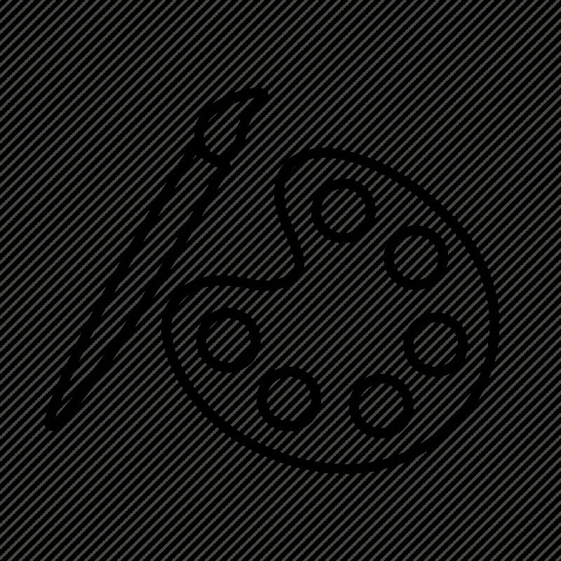 Палитра с красками без фона