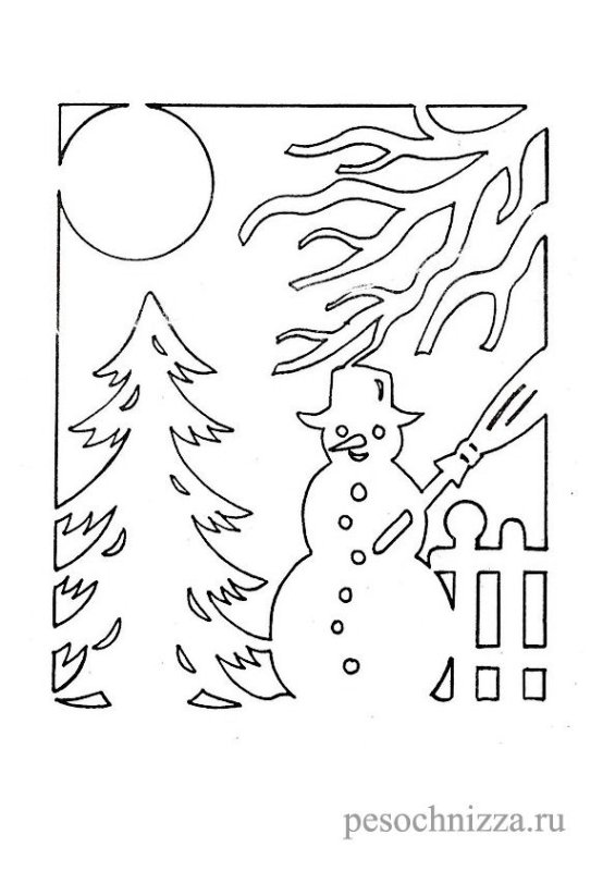 Вытынанки на окна новогодние