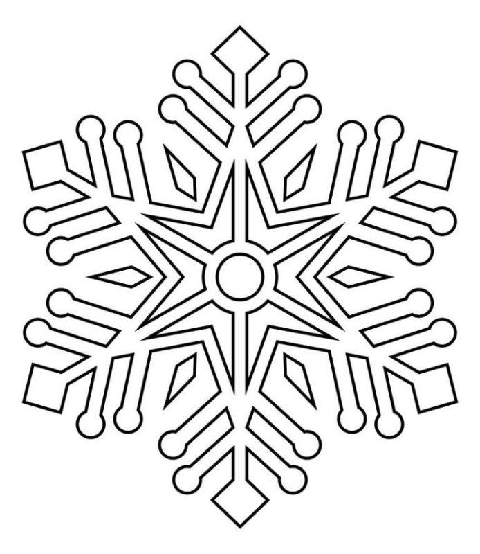 Снежинка раскраска