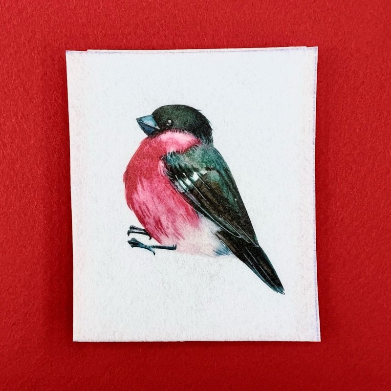 Снегирь выкройка для броши