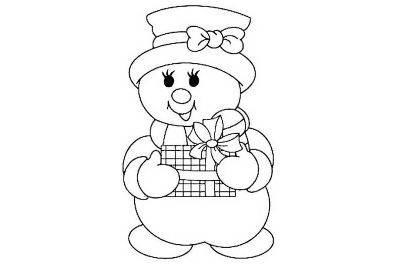 Снеговик большой трафарет