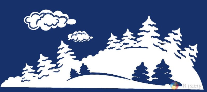 Пейзаж трафарет для вырезания