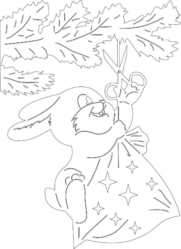 Новогодние вырезалки на окна