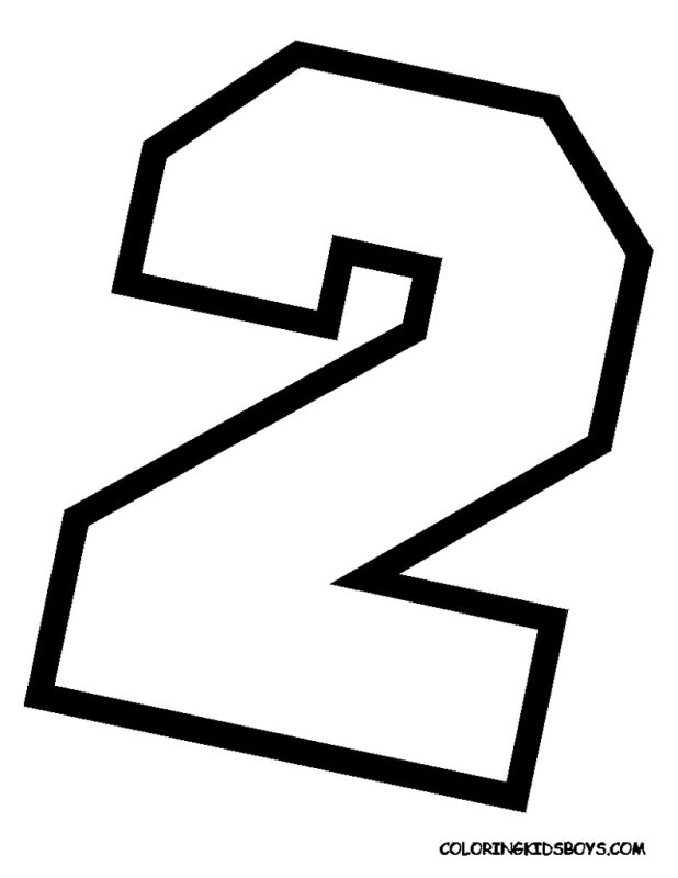 Цифра 2 раскраска