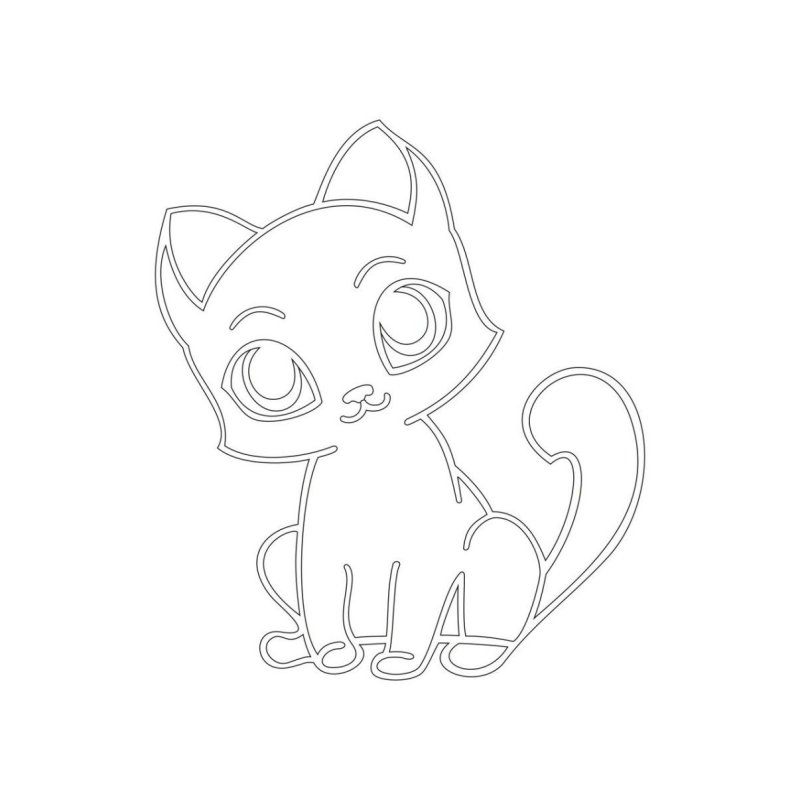Котенок трафарет