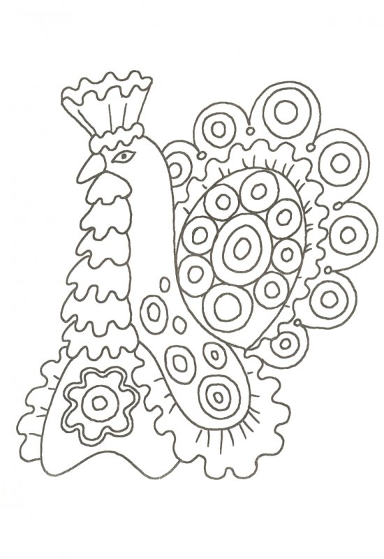 Дымковская игрушка индюк раскраска для детей