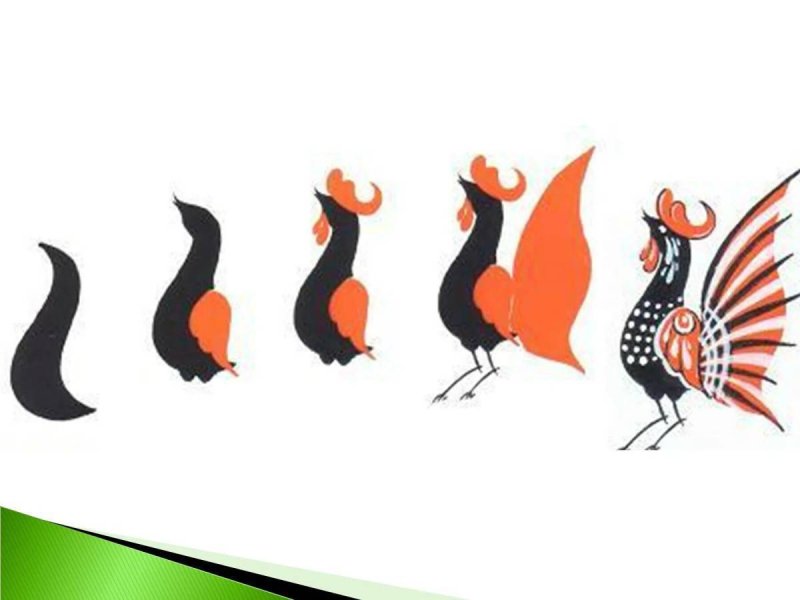 Городецкий петух этапы