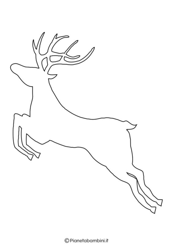 Новогодний олень трафарет