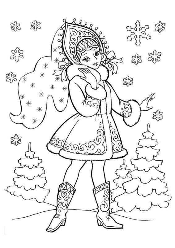 Зимняя раскраска