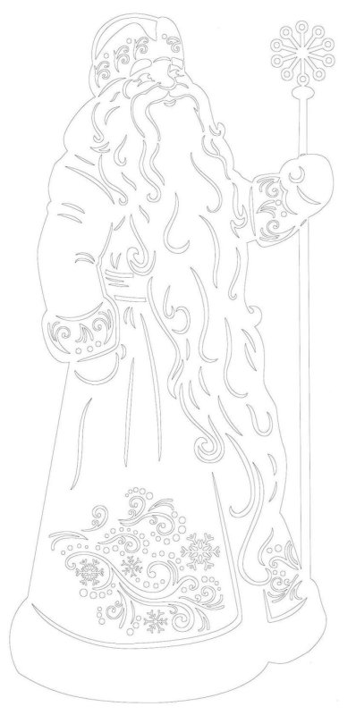 Вытынанки новогодние дед Мороз