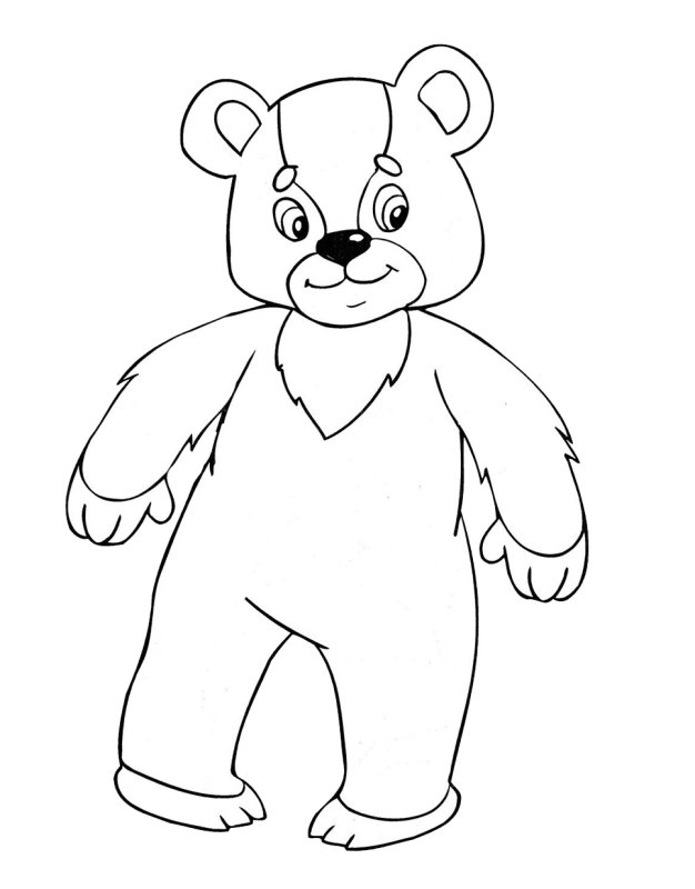 Медвежонок раскраска для детей