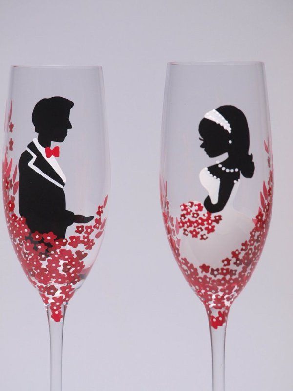 Роспись бокалов на свадьбу