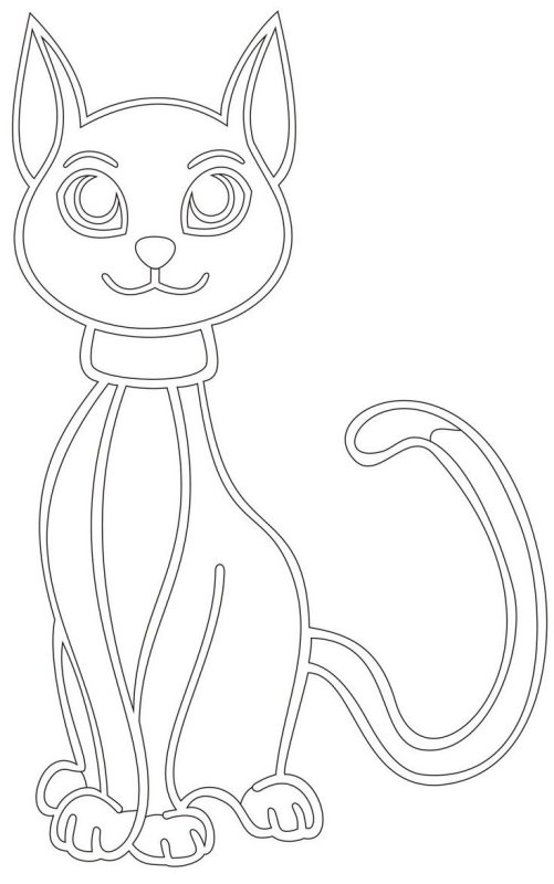 Котенок трафарет для рисования