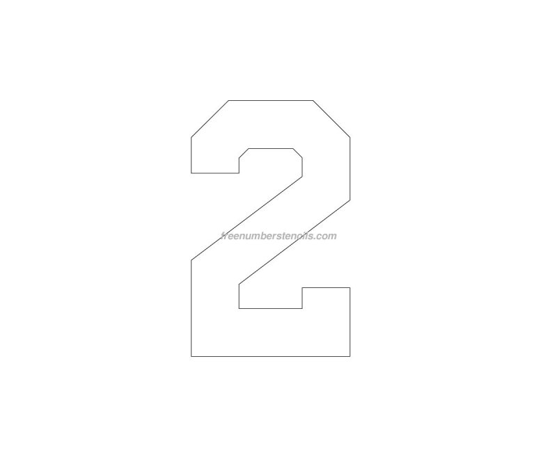 Трафарет цифр 2 квадратный