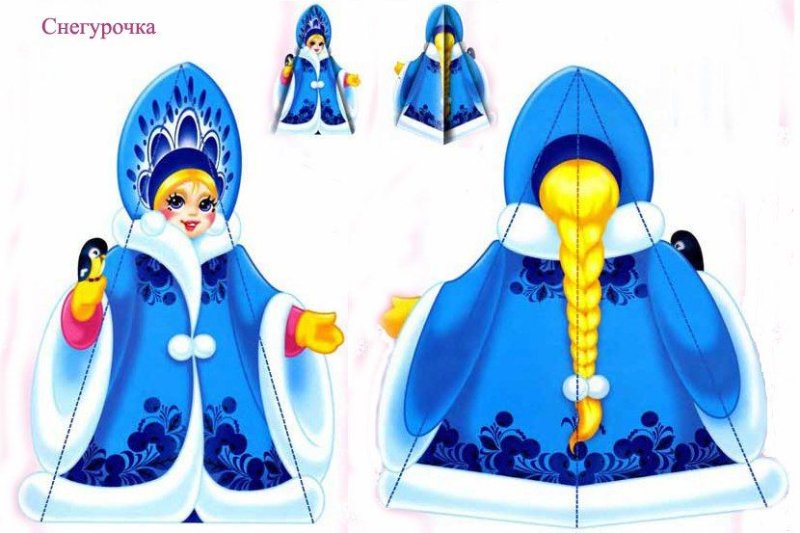 Снегурочка из бумаги объемная