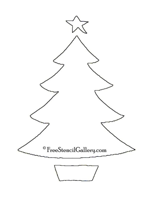Елочка трафарет для вырезания