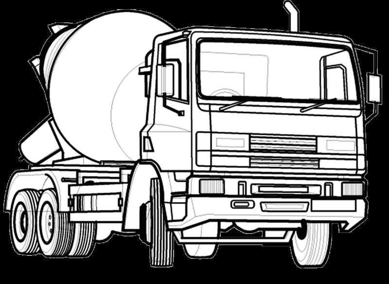 Раскраска КАМАЗ бетономешалка