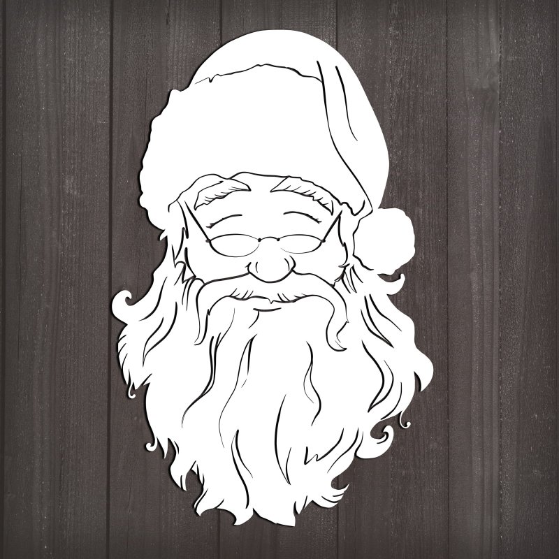 Вытынанка дед Мороз с посохом