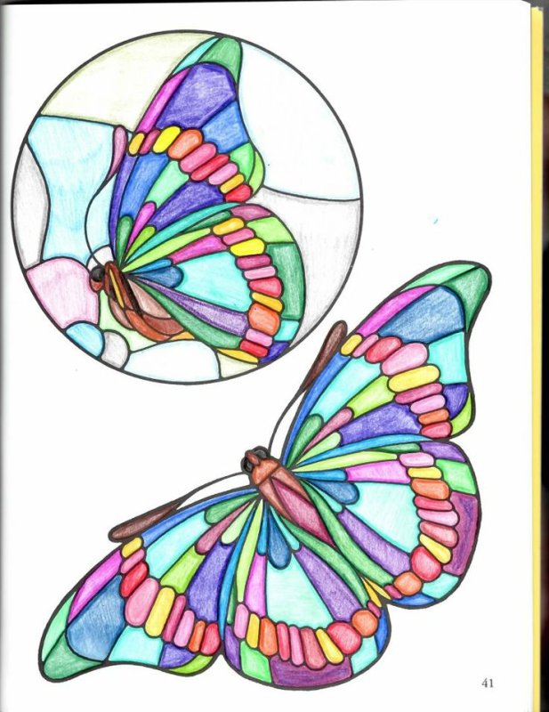Витраж бабочка трафарет