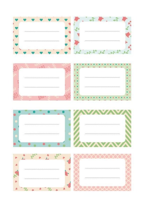 Наклейки на тетрадь для подписи