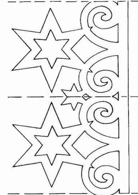 Новогодние трафареты на окна гирлянда