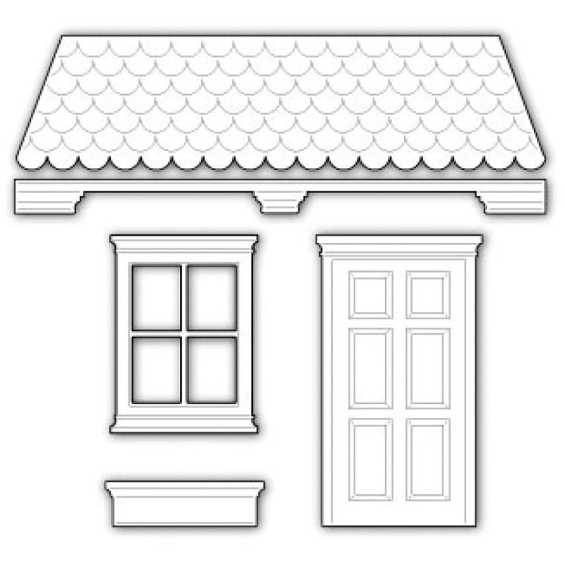 Трафареты на окна домики