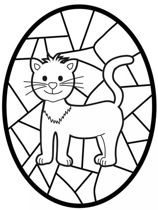 Витраж раскраска для детей