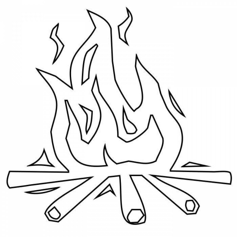 Огонь раскраска для детей
