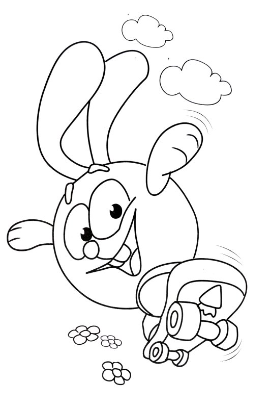 Крош на скейте раскраска