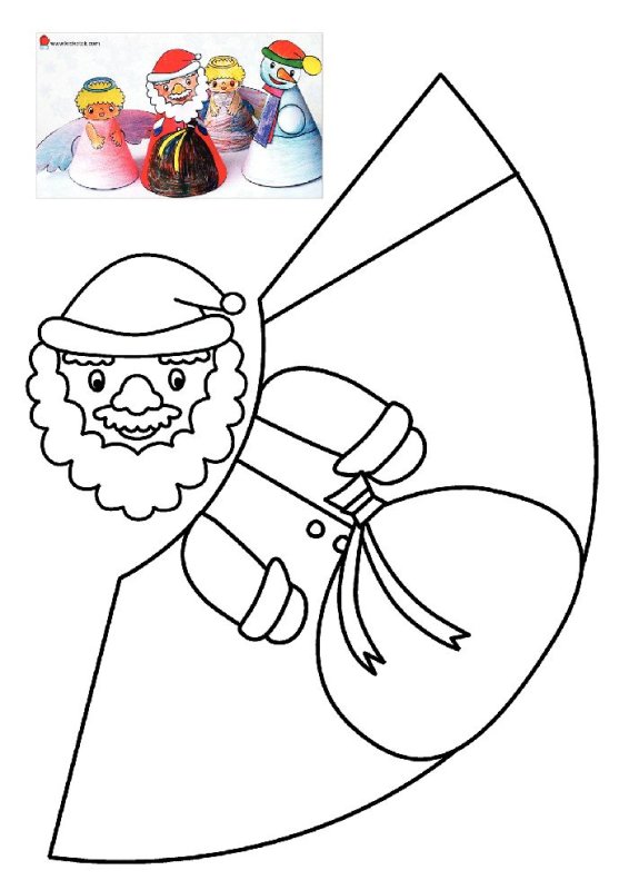 Дед Мороз из бумаги объемный