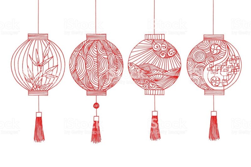 Китайский фонарик вектор