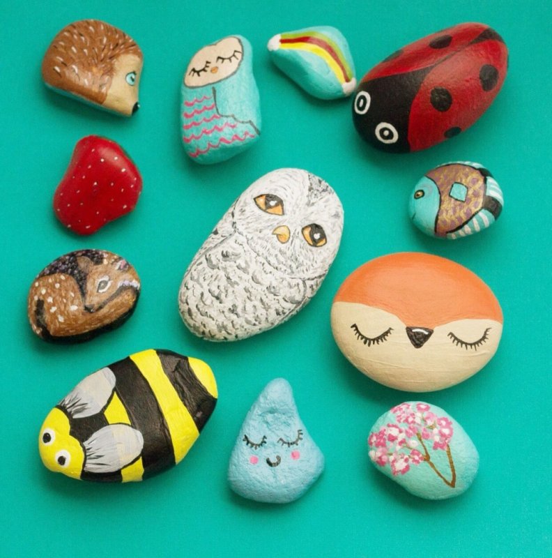 Рисование на камнях дошкольники