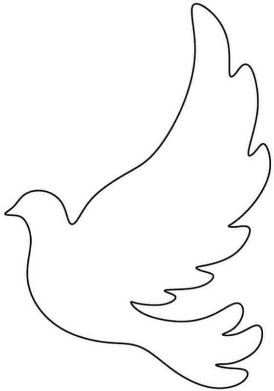 Голубь мира шаблон для вырезания