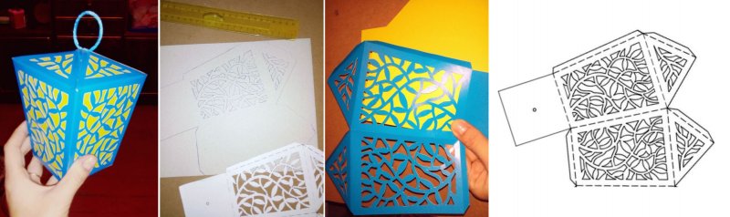 Схема бумажного фонарика