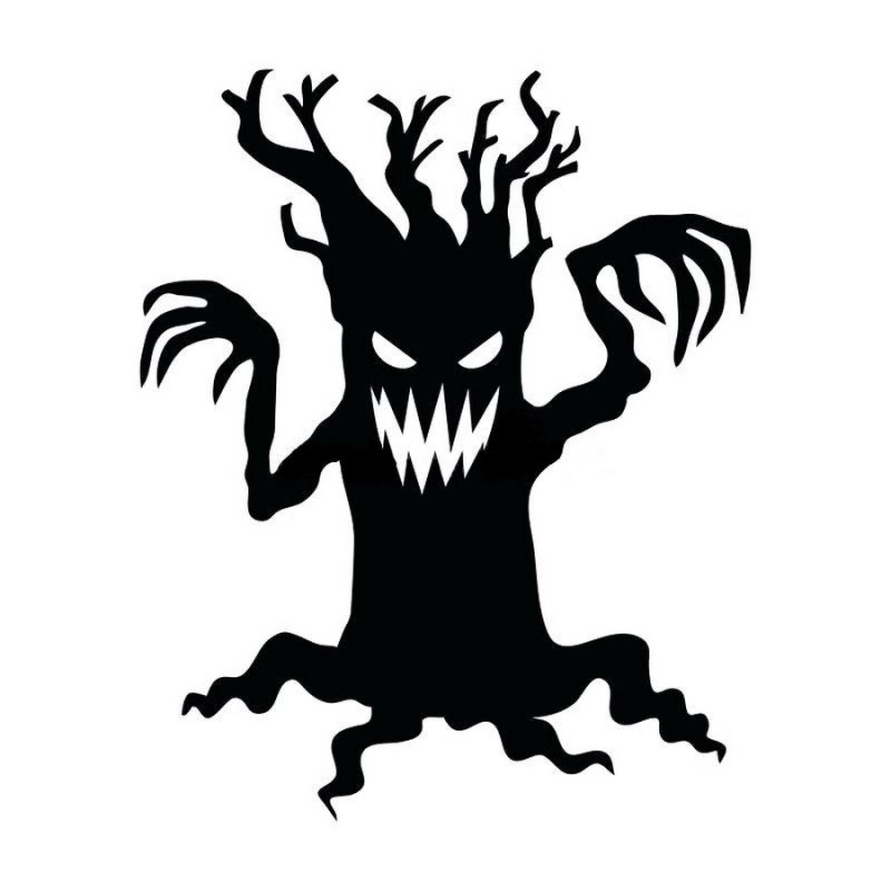 Трафарет дерева на Хэллоуин