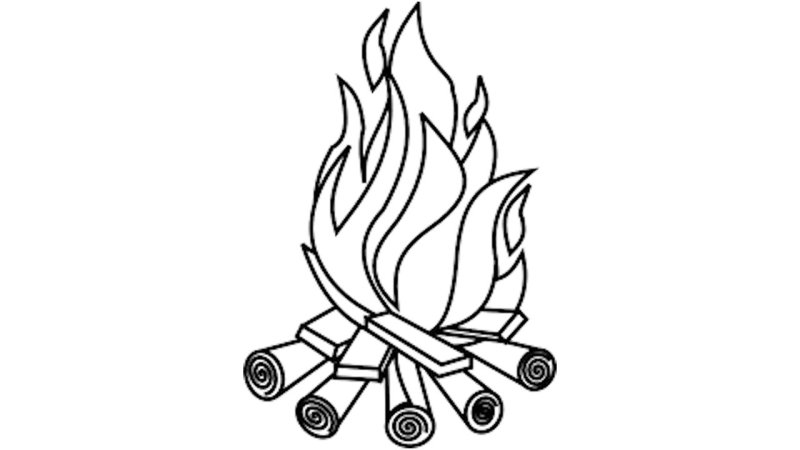 Костер раскраска