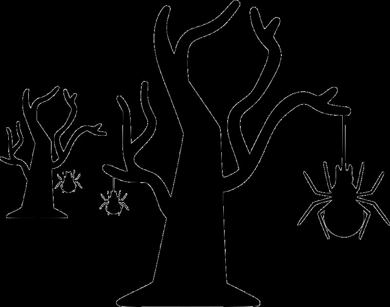 Дерево для Хэллоуина трафарет