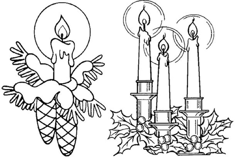 Вырезанки на окна подсвечник