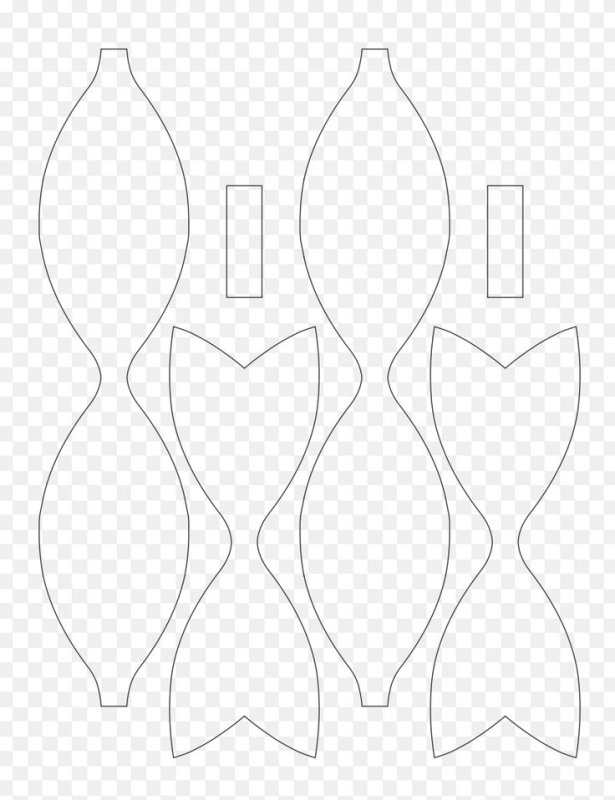 Бантик из бумаги трафарет